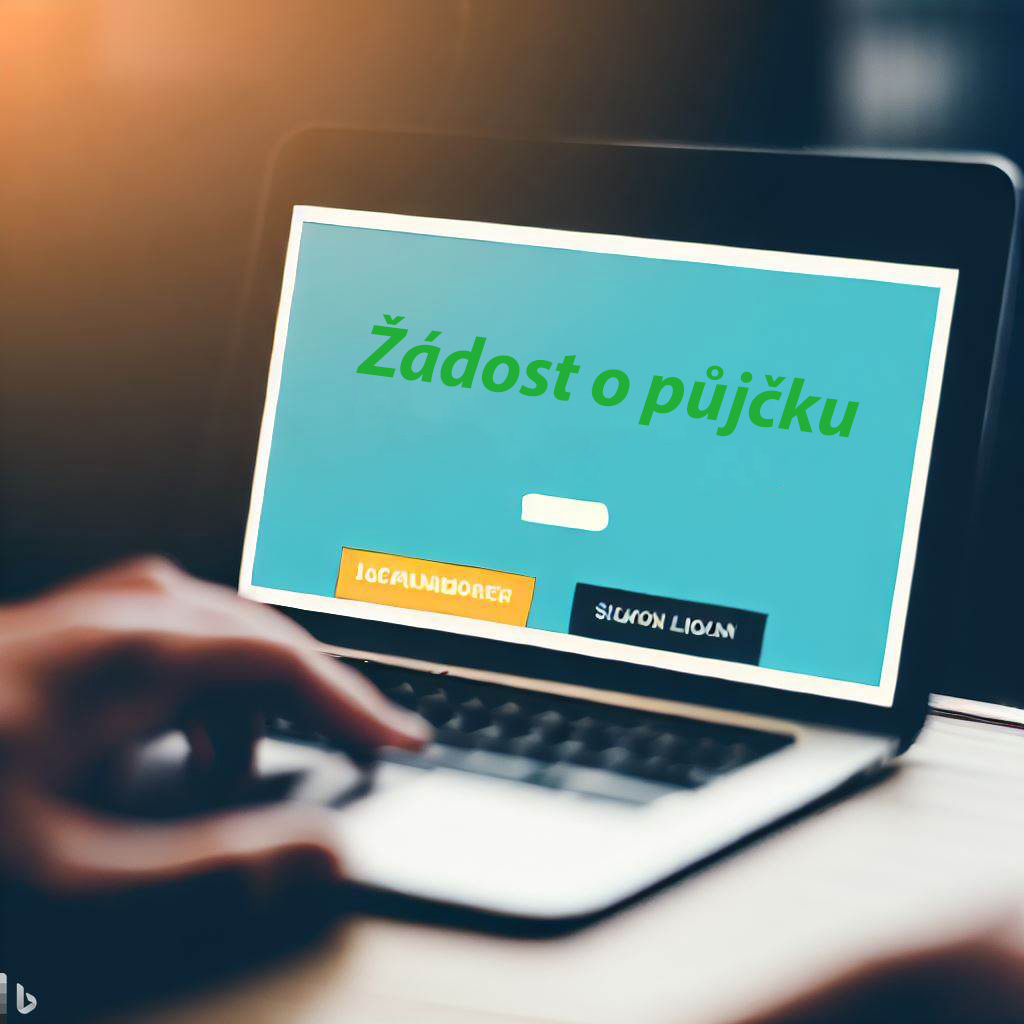 Žádost o půjčku - Obrázek notebooku, kde je vidět žádost o půjčku ilustrativní